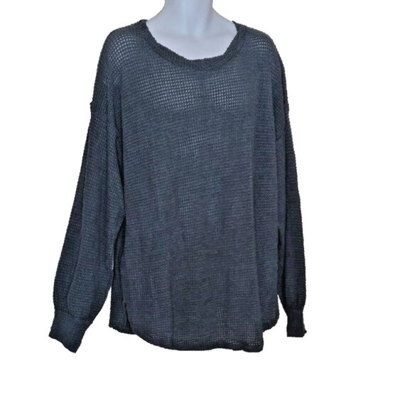 Umgee Women's Teal Waffle knit Top oversized size 1XL - Picture 2 of 8